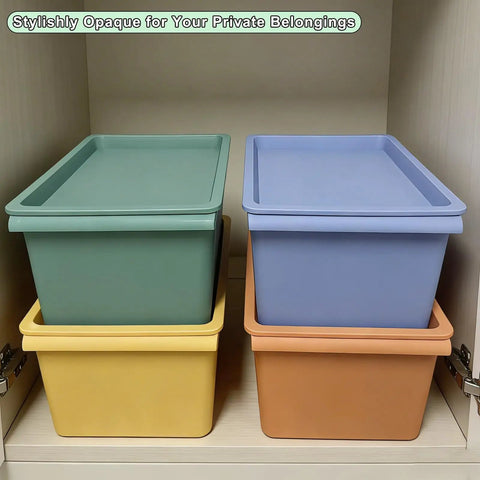 8 Pack Stackable Storage Bins With Lids 5 Quart Plastic Toy And Craft Organizer Boxes Colorful Containers For Playroom