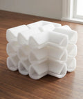 12 Pack EPE Foam Corner Protectors for Picture Frames Mirrors TVs and Electronics Cushions Edges During Shipping and Moving Provides Safe No Residue Edge Protection for Fragile Goods White stacked on wooden surface