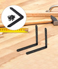 Heavy Duty Stainless Steel Straight Brackets Set Of 4 For Furniture Repair And Reinforcement with screws on wood surface