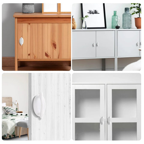 2 Pack Self Stick Instant Cabinet Drawer Handles Self Adhesive Pull Handles for various cabinets and drawers, white finish.