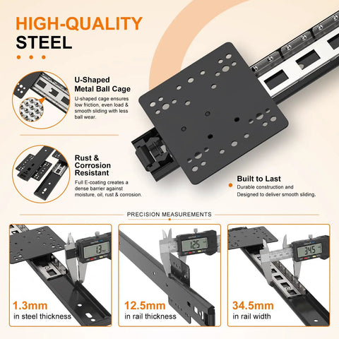 Heavy Duty Twenty Inch Cabinet Pocket Door Slides Featuring Full Extension Ball Bearings For A Buttery Smooth Glide And Seriously Quiet Operation For Every Easy Home Upgrade with precision measurements and U-shaped metal ball cage.
