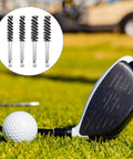 4 Pack Golf Club Hosel Brush With Stainless Steel Wire Bristles And Hex Shank Handle For Wood And Iron Golf Clubs Clean Dirt And Grime Fast Rust Resistant Cleaning Tool Compatible With Electric Drill, 4 brushes shown