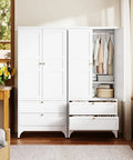 Built To Last Steel Armoire Wardrobe Closet With Doors Shelves And Hanging Rod 18 Inch Deep Metal Closet With Two Drawers
