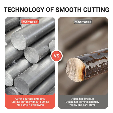Cut Off Wheels 50 Pack 4 1/2 Inch Cutting Discs for smooth cuts vs other products with burns and burrs on metal