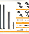 7 Step Outdoor Handrail Built From Galvanized Carbon Steel With Double Layer Protection Powder Coated Black Iron Stair Railing parts