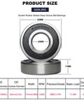 10 Pack 6305 2RS Deep Groove Ball Bearings With Rubber Seals Pre Lubricated For Smooth Quiet Operation And Stable Long Lasting Performance