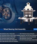 512357 Rear Wheel Hub Bearing Assembly Fits Chevy Impala Monte Carlo Venture Buick Regal LaCrosse with 5 Lug and ABS