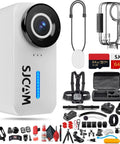 C110 Plus Action Camera With 4K Ultra HD Gyro Stabilization And Audio Bundle Includes 50 In 1 Action Kit 64GB Micro SD Card