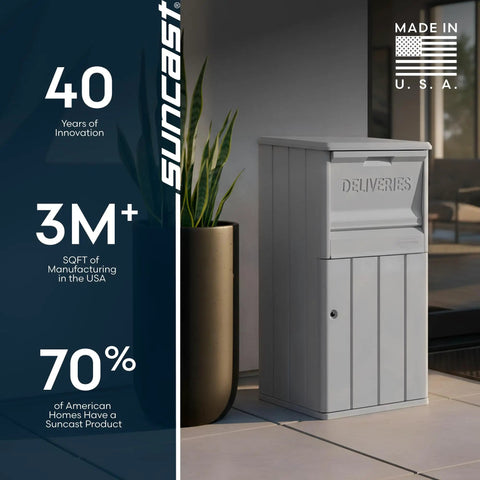 Secure Outdoor Parcel Drop Box With Lock For No Contact Front Porch Deliveries Weather Resistant 33 Gallon Package Storage