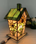 Handmade Tiffany Style Stained Glass Birdhouse Table Lamp With Sunflower Design For Home Decor That Pops In Any Room 7 Inch High E12 Bulb Not Included Classic Craft Lighting