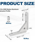 L Shape Corner Bracket Set For T Slot Inside Joints Built Tough From Aluminum Alloy For 2020 Series Extrusion including measurements