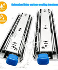 Heavy Duty 3 Fold Full Extension Drawer Slide With Lock Side Mount For Tool Cabinets And Workbenches 20 Inch Steel