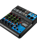 5 Channel Audio Mixer With Bluetooth USB MP3 Stereo 48V Phantom Power Pro DJ Mixing Console For Studio Karaoke Live Sound