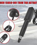 Boat Trim Tab Actuator Replacement For 102 Series Marine Trim Tabs, 12V 4-1/4 Inch Stroke, corrosion-resistant, black actuator