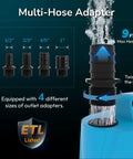 Image showing multi-hose adapter for 580 GPH Submersible Water Fountain Pump With 9 Ft Lift 60W Small Sump Pump with ETL listing.