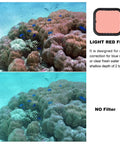 Comparison of coral with color correction underwater using light red filter from 3 Pack Dive Filter Set for GoPro Hero 5 6 7 Black Super Suit