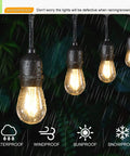 24 Pack LED S14 Replacement Bulbs For Outdoor String Lights Waterproof Shatterproof 1W E26 Medium Base glowing in rain