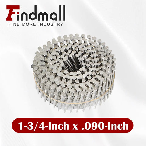 Stainless Steel Ring Shank Siding Nails 1.75 Inch By 0.090 Inch Diameter, 304 Grade Weatherproof Wire Coil For Wood Siding