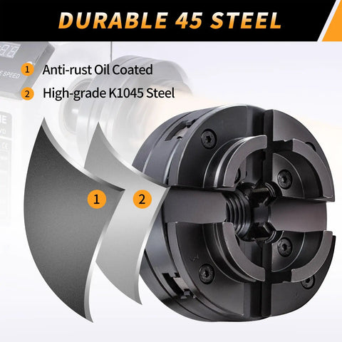 Heavy Duty Four Inch Four Jaw Self Centering Wood Lathe Chuck With 1 X 8 Tpi Thread For Dead On Accuracy And Knockout Woodworking Shop Projects Built Tough For Daily Grind