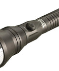 Strion DS HPL 700-Lumen Rechargeable Long Range Flashlight With Dual Switches And TEN-TAP Programmable Modes, angled view