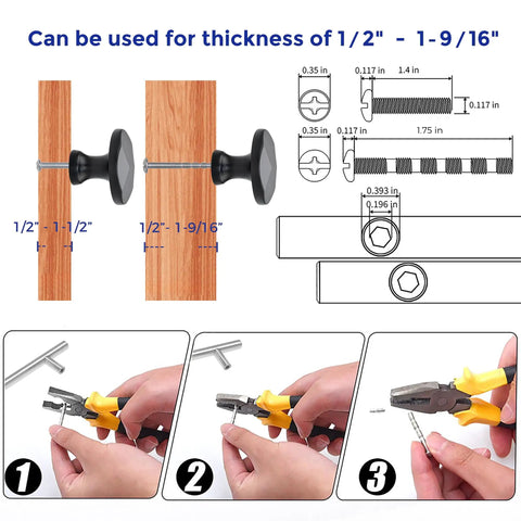 Installation guide for 25 Pack Matte Black Round Cabinet Hardware Knobs Solid Zinc Alloy One Hole Drawer Pulls