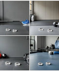 Heavy Duty Aluminum Pulley Wheels For Gym Cable Systems 2 Pack on home gym floor with cable machine and weights