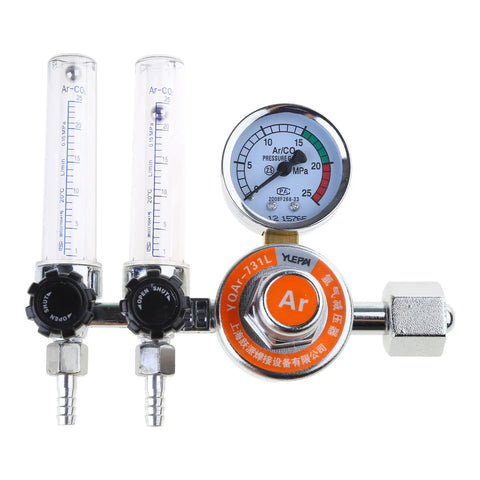 Argon Gas Regulator For Welding With Adjustable 0 To 25 MPa Pressure Gauge And Readout, Compact Reliable Regulator For TIG And MIG Welders