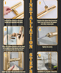 Installation steps for Titanium Gold Round Barn Door Handles For Dual Sided Pulls On Exterior Shower Doors And French Doors