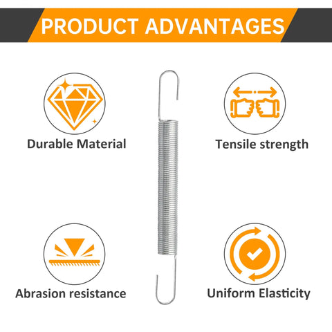 Product advantages of Two Pack Four Inch Double Hook Tension Extension Spring Forged From Superior Heavy Duty Spring Steel.