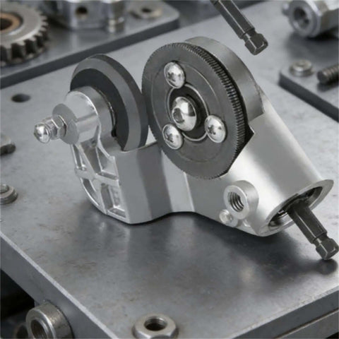 Sheet Metal Cutting Nibbler Attachment For Drills, Pro Grade Drill Nibbler Tool with adapters on metal surface