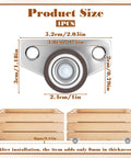 Diagram showing dimensions of 4 Piece Mini Side Mount Caster Wheels Set For Furniture And DIY Projects with box application.