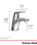 Colony Pro Single Handle Bathroom Faucet With 1.2 GPM Flow Polished Chrome Built To Last Memory Position Valving With Measurements
