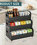 Three Layer Stackable Tea Bags Organizer Made From Bamboo With Large Capacity Go To Display Rack For Pantry Kitchen Office Coffee Station And Bars Restaurants Black
