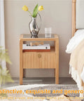 Grab These Snazzy Wooden Rattan Furniture Knobs And Pulls For Your Dresser Or Cabinet, Featuring Easy Single Hole Installation, Stylish Round Weave Design, And Durable Build Ideal For Upgrading Kitchen Cupboards Bedroom Drawers Or Bathroom Storage Units. Wooden rattan cabinet knob on a fluted bedside table drawer