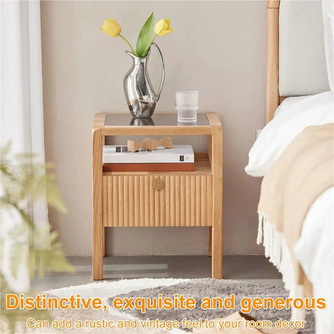Grab These Snazzy Wooden Rattan Furniture Knobs And Pulls For Your Dresser Or Cabinet, Featuring Easy Single Hole Installation, Stylish Round Weave Design, And Durable Build Ideal For Upgrading Kitchen Cupboards Bedroom Drawers Or Bathroom Storage Units. Wooden rattan cabinet knob on a fluted bedside table drawer