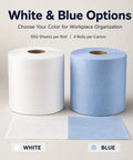 Killer Hella Low Lint Cleanroom Wipe Rolls For PCB Boards And Precision Equipment, white and blue rolls displayed.