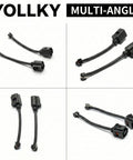 Brake wear-sensor cables, collage of two black cables with connectors for VW Touareg, Porsche Cayenne, Panamera.