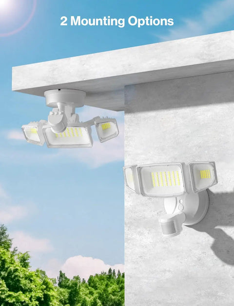 Tough As Nails 65 Watt Hardwired Motion Sensor Flood Light Emits 6500 Lumens Of Sharp Daylight White Illumination Across Backyard Fence Line Gate Entry With Heavy Duty Dusk To Dawn Trigger And All Weather Shield