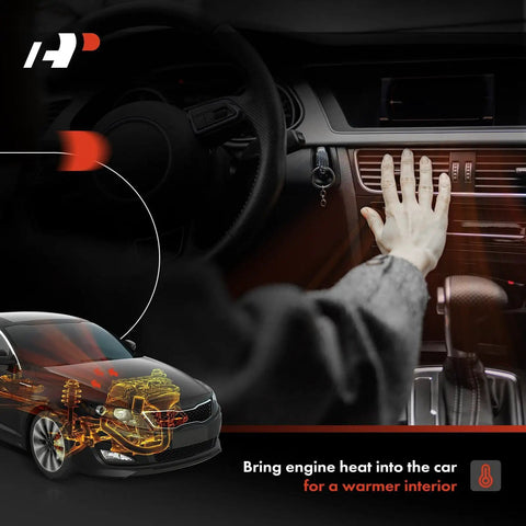 Hand reaching for car vent, illustrating 2-Piece Inlet And Outlet HVAC Heater Hose Line Assembly benefits for warmer interior.