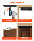 Dual Track Bypass Sliding Door Hardware Kit For Closet Doors, 5 Ft Aluminum Alloy System installation steps shown
