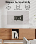 Full Motion Tv Wall Mount For 13 To 32 Inch Led Lcd Displays shown mounted, supporting up to 33 lbs with VESA 75x75 and 100x100 mm sizes.
