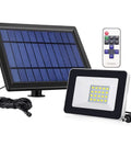 JUDYSSY Solar Floodlight,Outdoor with 180° Angle Lighting Adjustable and Light Sensorremote Control Led Solar Garden Flood Light for Garage Lawn Porch, solar panel and remote.