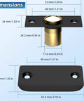 Dimensions of Two Pack Magnetic Door Ball Catch Set For Closet Doors No More Stuck Doors Jiayi Black Magnetic Latch