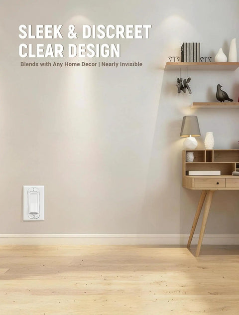 Modern living room with a clear 2 Pack Light Switch Guard Cover For Kid Proofing Your Rocker Switches With Wall Plate Screws installed.