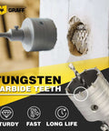 Graff 3-9/16 in SDS Max core drill bit with tungsten carbide teeth for concrete and masonry, 500mm length.