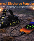 Rechargeable Headlamp With Red And White Light 800 Lumens From High Output Pro LED Chip Hands Free Camping Gear, charging phone