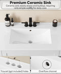 Top Notch 30 Inch Bathroom Vanity With Integrated Sink And Two Roomy Drawers Plus Handy Open Shelf Featuring Clean White Painted Surface with premium ceramic sink.