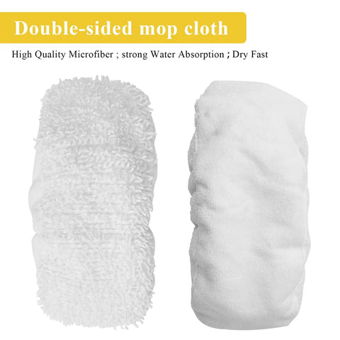 Double-sided mop cloth with microfiber texture for reusable mop pads replacement for Oreck steamer mop washable mop head 6 pack