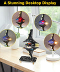 DIY Spaceship Soldering Practice Kit With LED Light Modules on desk with close-ups of illuminated starship design.