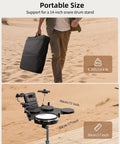 Portable Quiet Dual Layer Mesh Snare Electronic Drum Set With Over 220 Sounds shown compact in a carrying bag and setup diagram.